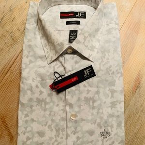 NWT J Ferrar white camo slim shirt